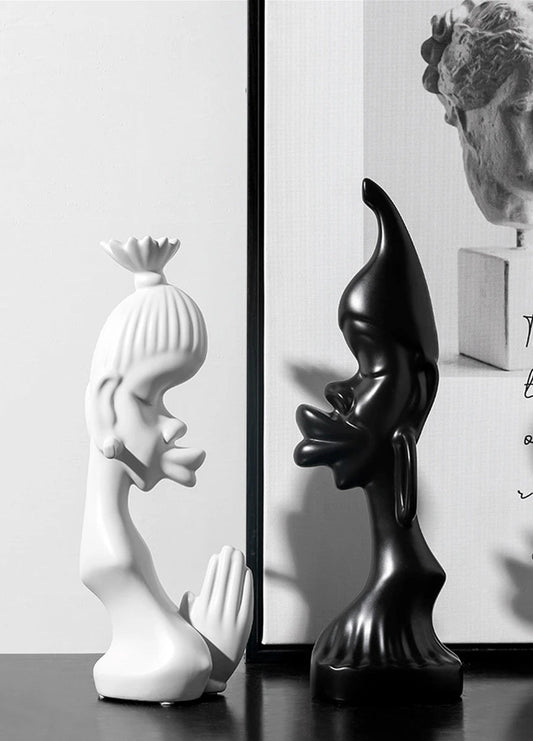 Conjunto de figuras africanas minimalistas modernas blanco y negro decoración del hogar moderna creativa